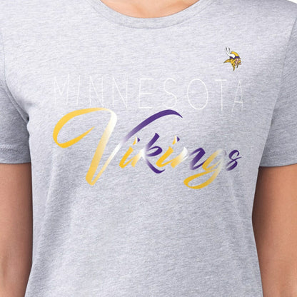 Minnesota Vikings G-III 4Her by Carl Banks Women's Super-Slim Fit Lightweight Shadow Logo T-Shirt - Gray discount