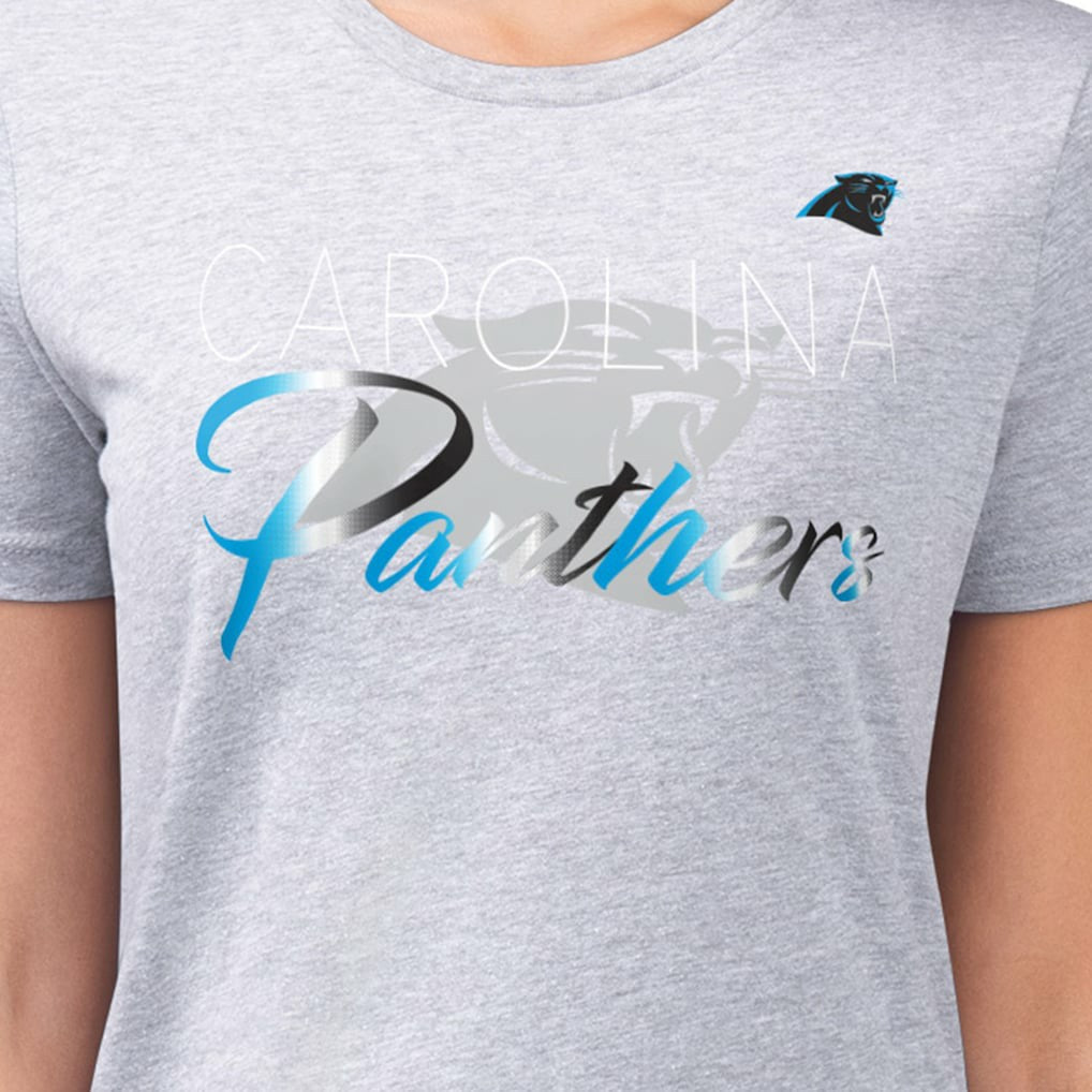 Carolina Panthers G-III 4Her by Carl Banks Women's Super-Slim Fit Lightweight Shadow Logo T-Shirt - Gray discount