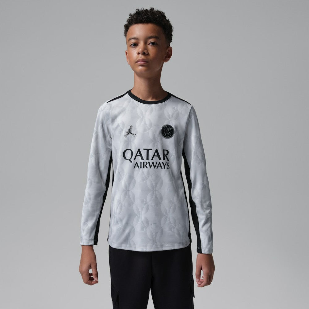Paris Saint-Germain Jordan Brand Youth Long Sleeve Pre-Match Dri-FIT Top - Gray | Jordan on sale