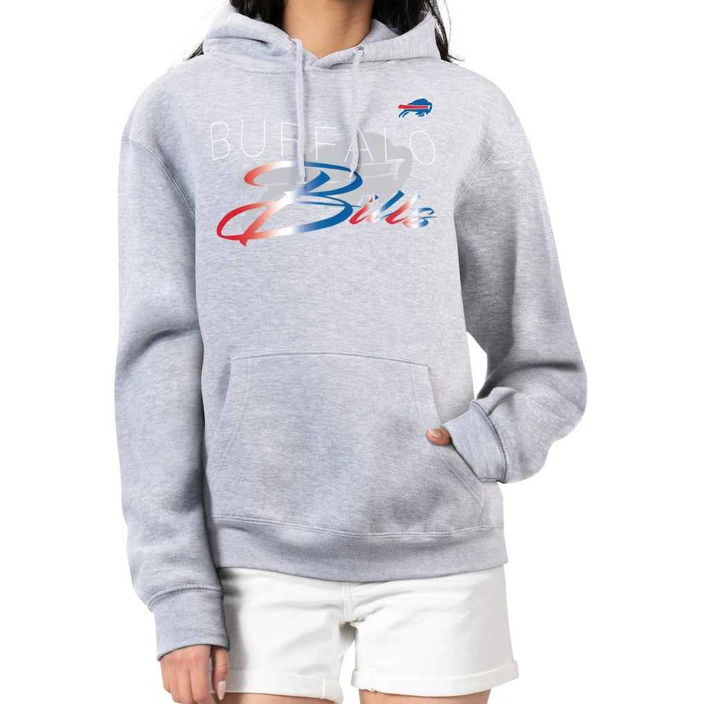 Buffalo Bills G-III 4Her by Carl Banks Women's Shadow Logo Fleece Pullover Hoodie - Gray on sale