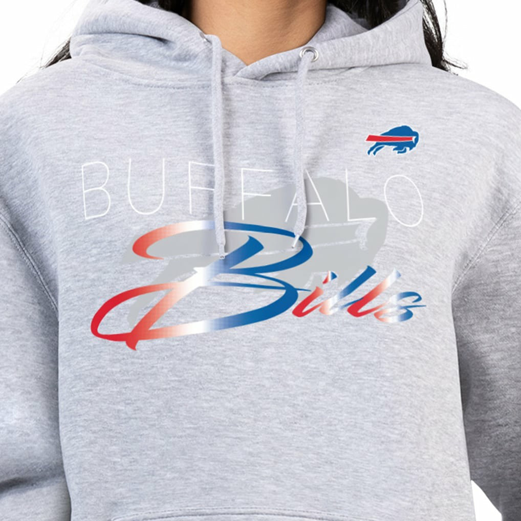 Buffalo Bills G-III 4Her by Carl Banks Women's Shadow Logo Fleece Pullover Hoodie - Gray on sale