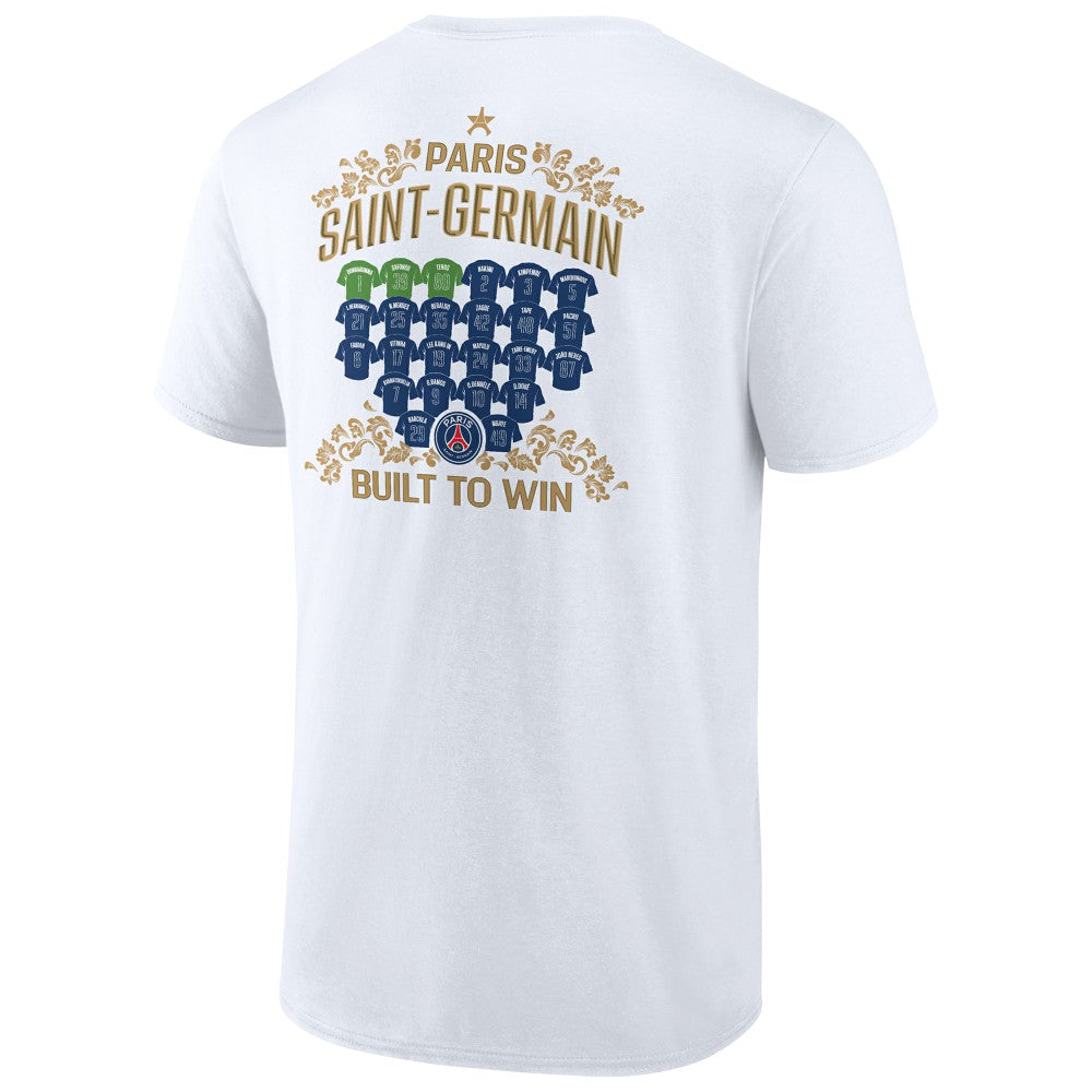 Paris Saint-Germain 2025 Champions League Winners Roster Jersey T-Shirt - White outlet