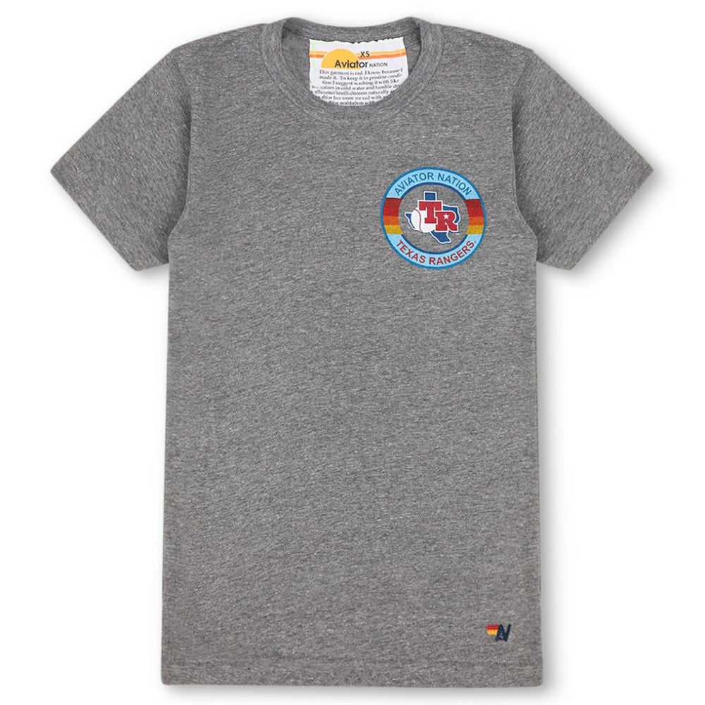 Texas Rangers Aviator Nation x MLB Unisex Tri-Blend T-Shirt - Heather Gray