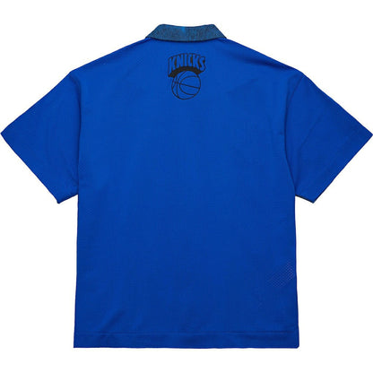 New York Knicks x Purple Brand Button-Up Shooting Shirt - Navy | Mitchell & Ness shop