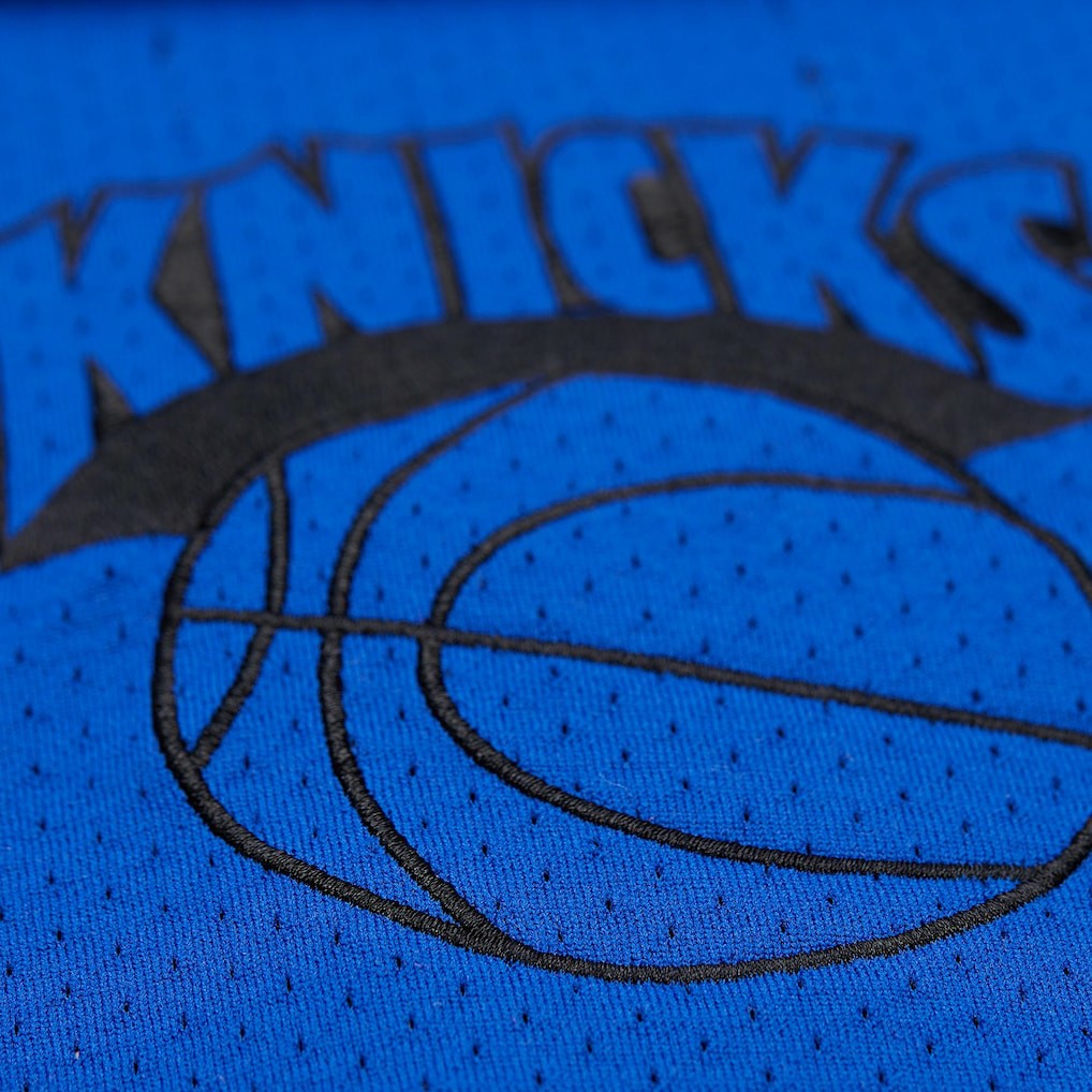 New York Knicks x Purple Brand Button-Up Shooting Shirt - Navy | Mitchell & Ness shop