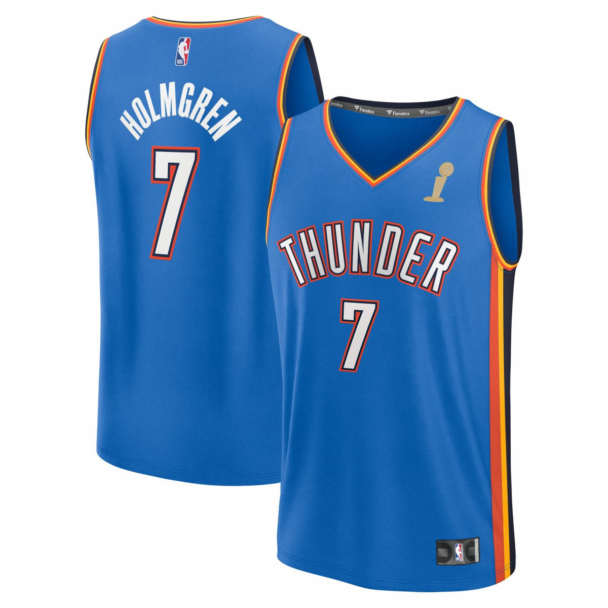 Chet Holmgren Oklahoma City Thunder 2025 NBA Finals Champions Fast Break Replica Player Jersey - Blue - Icon Edition | Fanatics for sale