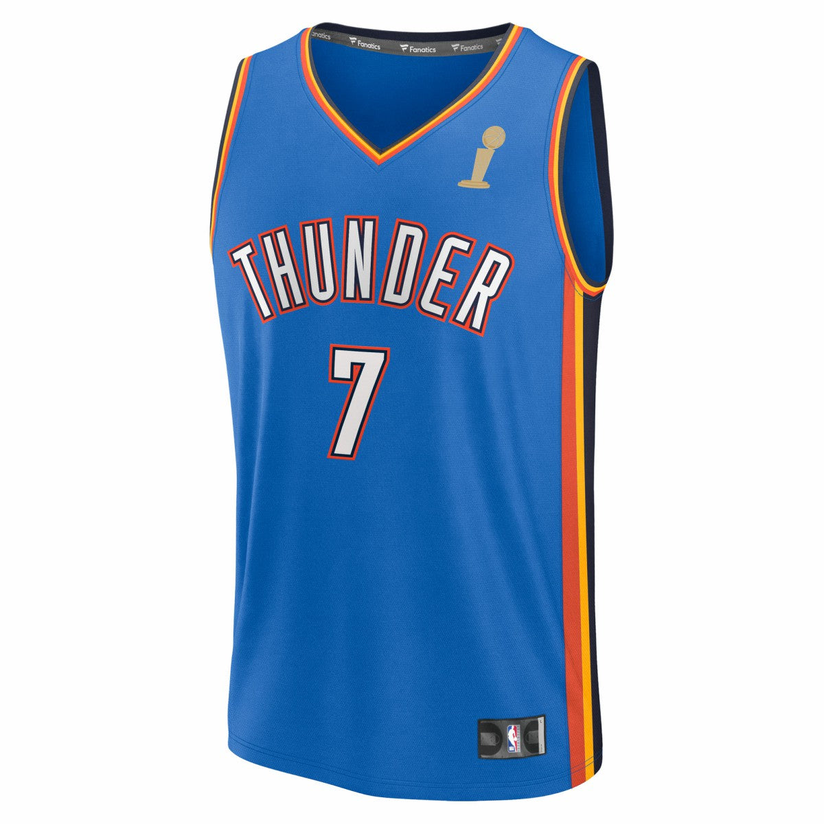 Chet Holmgren Oklahoma City Thunder 2025 NBA Finals Champions Fast Break Replica Player Jersey - Blue - Icon Edition | Fanatics for sale