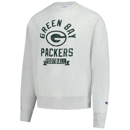 Green Bay Packers Champion Reverse Weave Fleece Pullover Sweatshirt - Heather Gray outlet
