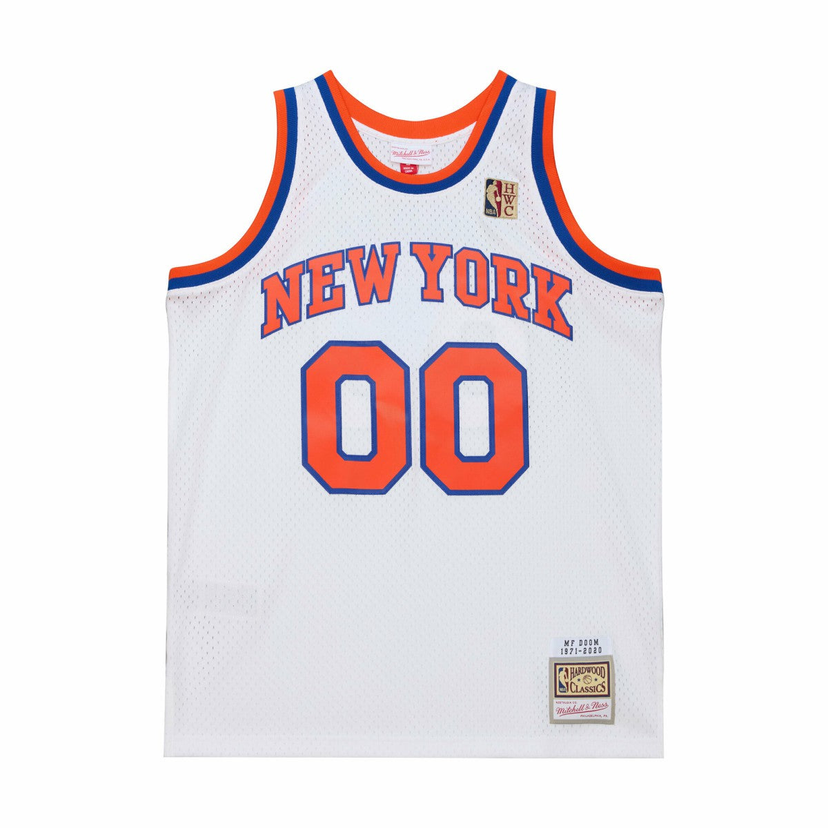 MF DOOM x NY Knicks x A New York Story Fashion Jersey - White | Mitchell & Ness shop