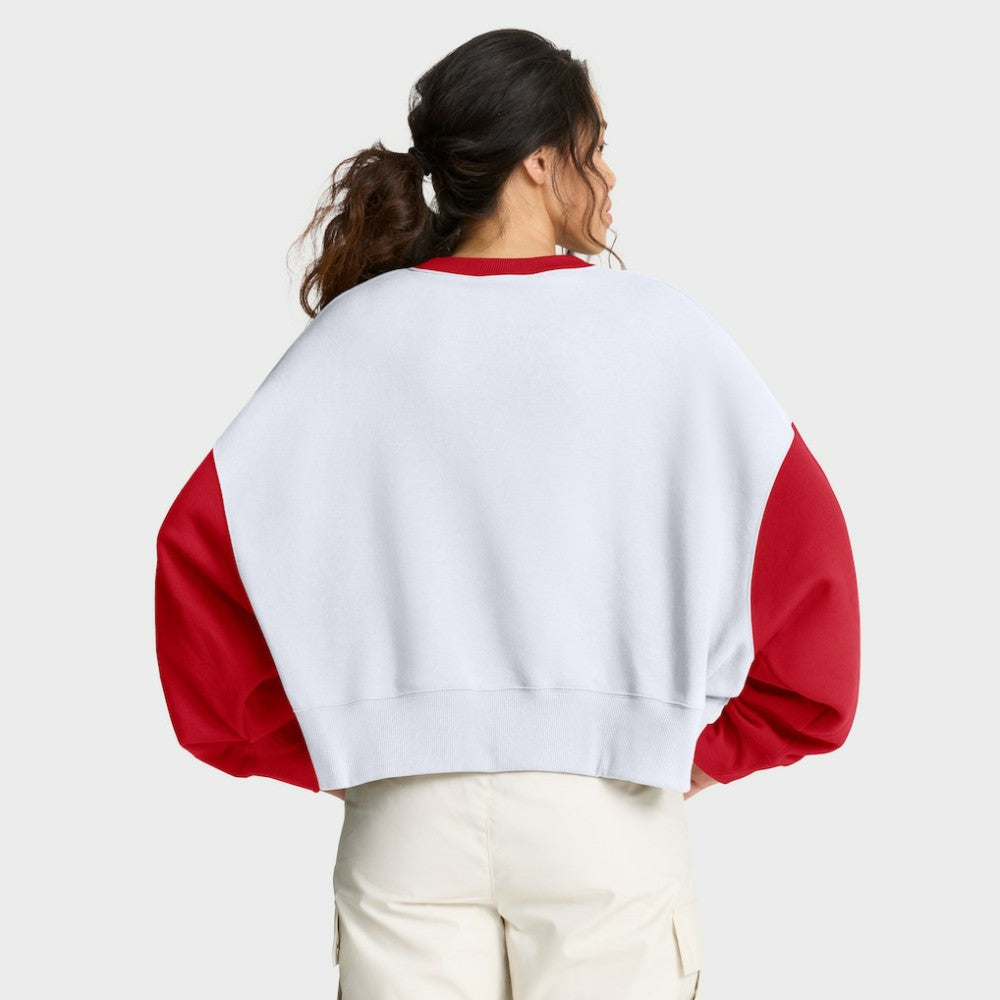 St. Louis Cardinals Women's Oversized High Hip Fleece Sweatshirt - White/Red | Nike