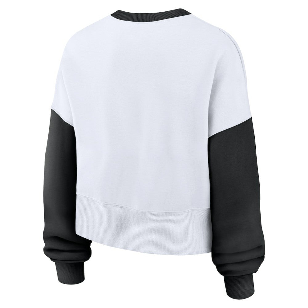 San Francisco Giants Women's Oversized High Hip Fleece Sweatshirt - White/Black | Nike