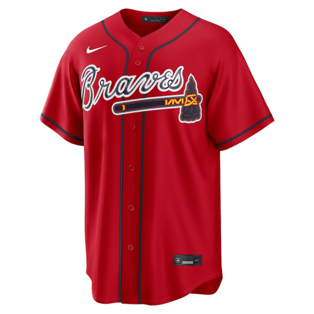 Austin Riley Atlanta Braves Alternate 2 Replica Jersey - Red | Nike