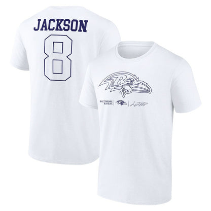 Lamar Jackson Baltimore Ravens Tonal Name & Number T-Shirt - White on sale
