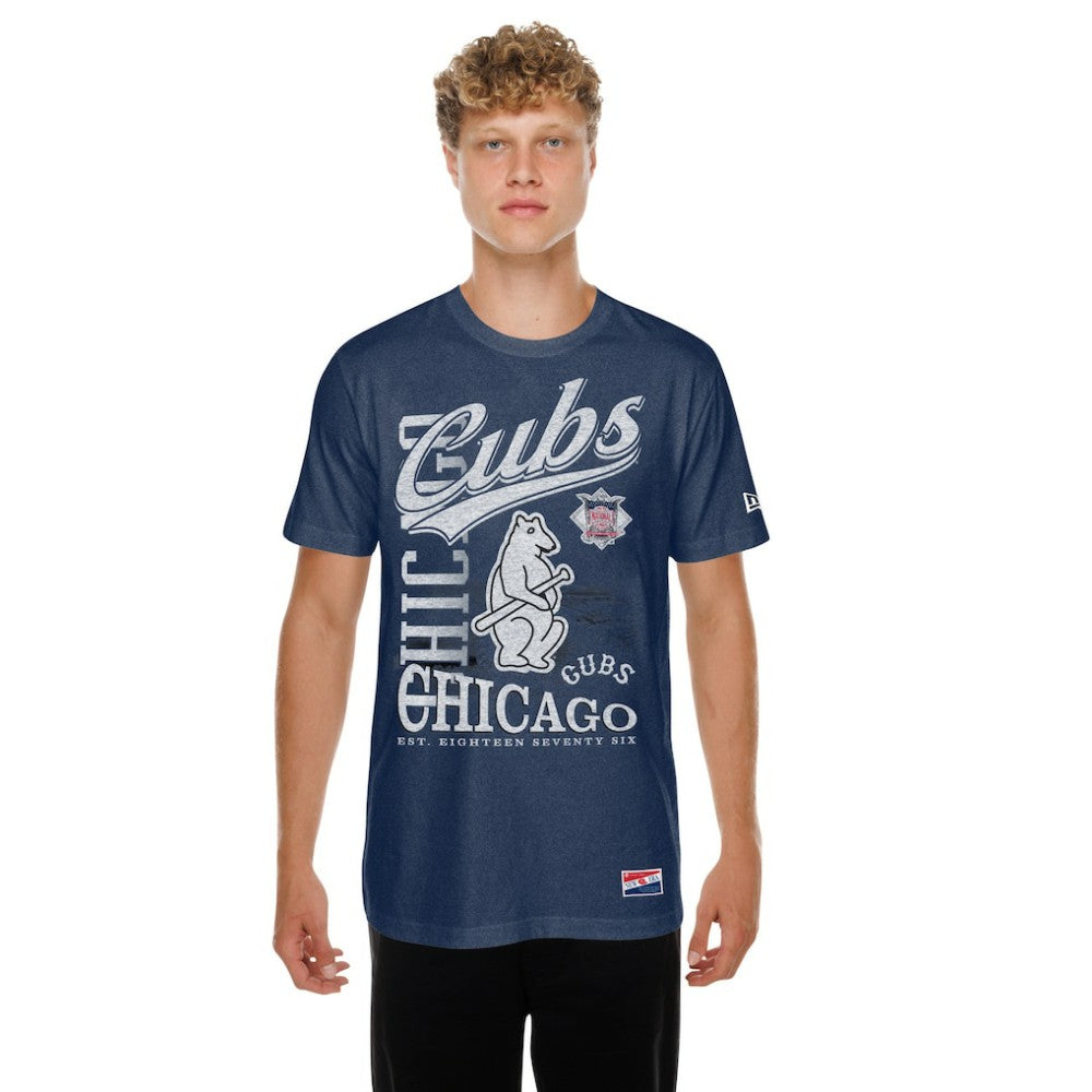 Chicago Cubs  Oversized Throwback Distressed T-Shirt - Navy | New Era