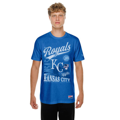 Kansas City Royals  Oversized Throwback Distressed T-Shirt - Royal | New Era