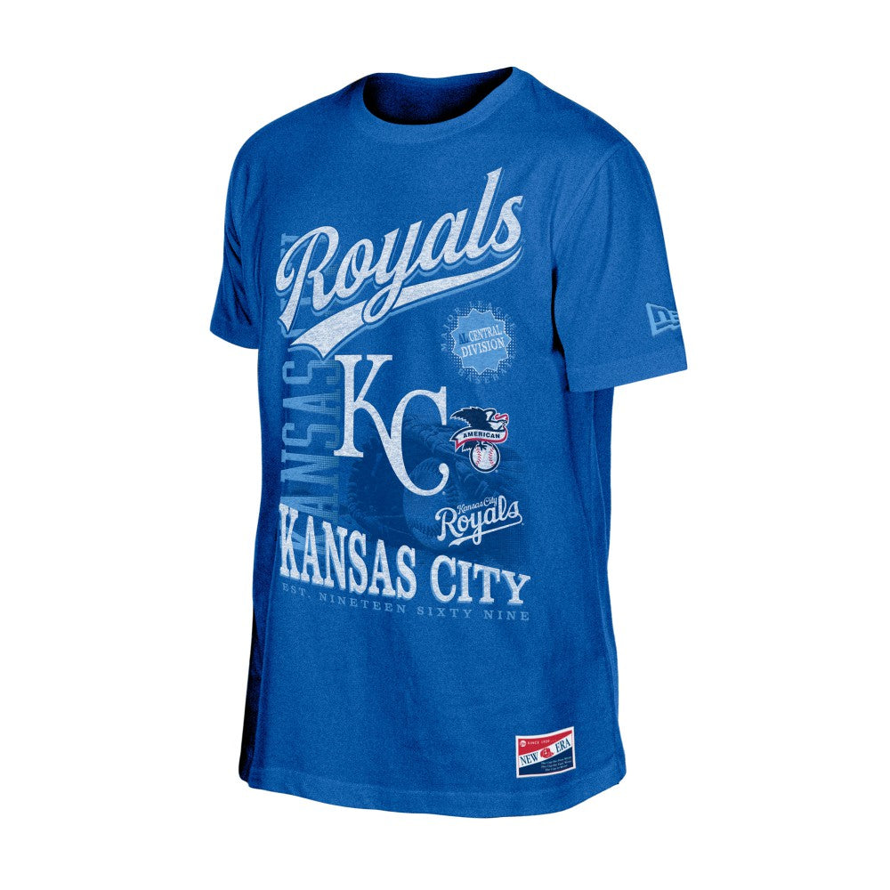 Kansas City Royals  Oversized Throwback Distressed T-Shirt - Royal | New Era