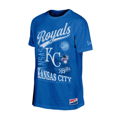 Kansas City Royals  Oversized Throwback Distressed T-Shirt - Royal | New Era