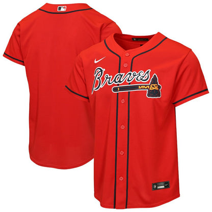 Atlanta Braves Youth Alternate Replica Jersey - Red | Nike