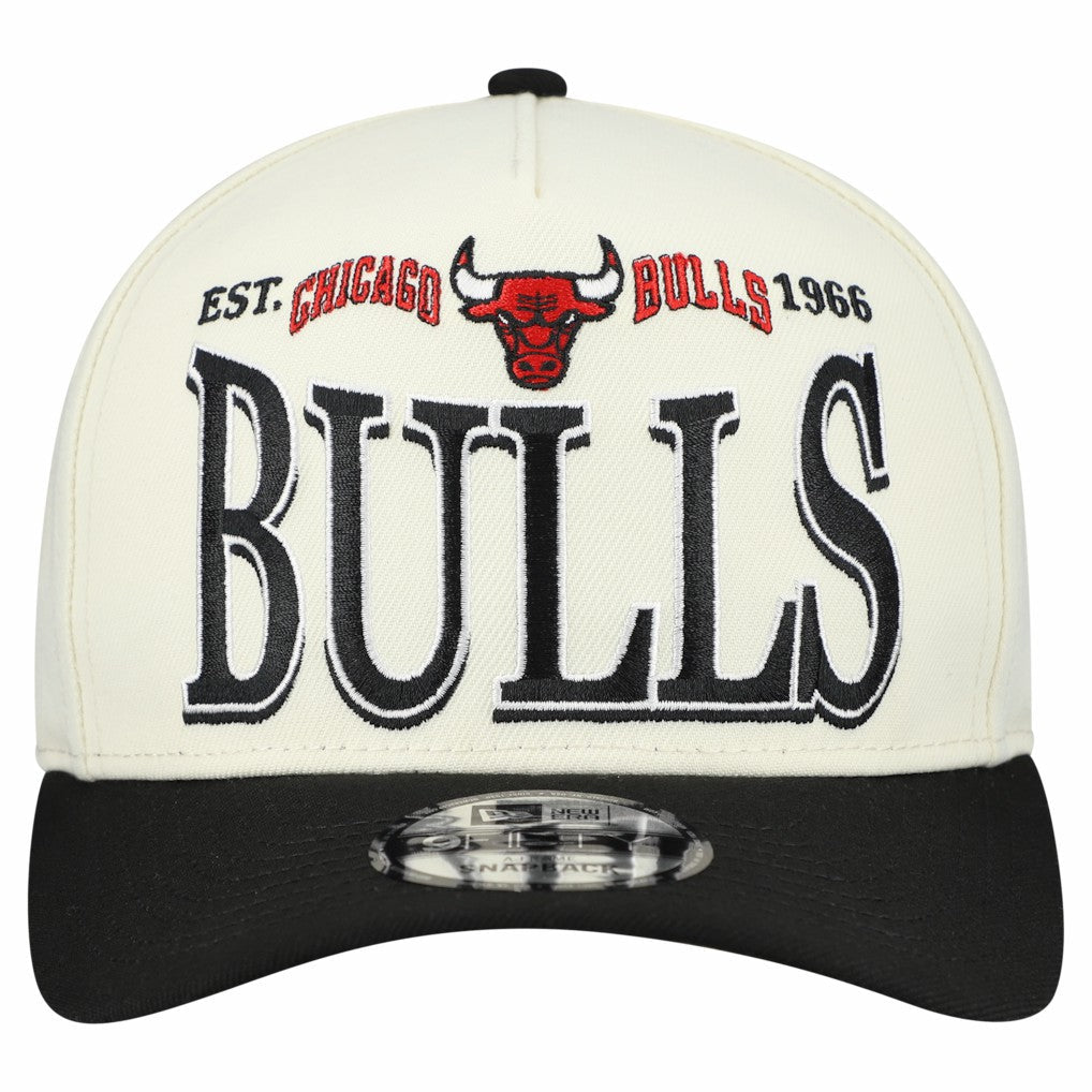 Chicago Bulls Stretched 2-Tone A-Frame 9FIFTY Adjustable Hat - Cream/Black | New Era online