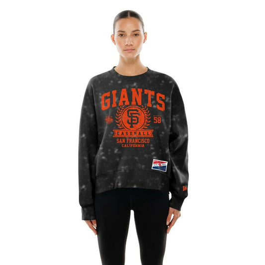San Francisco Giants Women's Throwback Oversized Boxy Sweatshirt - Black | New Era