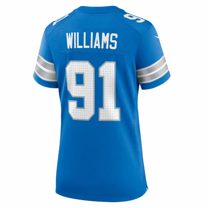 Tyleik Williams Detroit Lions Women's Team Game Jersey - Blue | Nike for sale