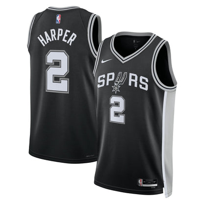 Dylan Harper San Antonio Spurs Unisex 2025 NBA Draft First Round Pick Swingman Jersey - Icon Edition - Black | Nike outlet