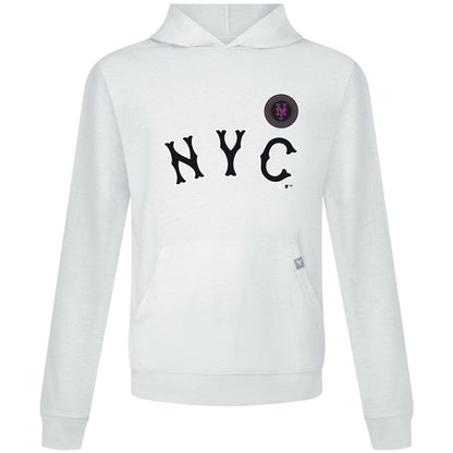 New York Mets Levelwear City Connect Relay Core Logo Pullover Hoodie - White