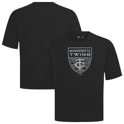 Minnesota Twins Levelwear Oversized Luxe Signature Knit Buckler T-Shirt - Black