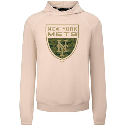 New York Mets Levelwear Mandate Buckler Tri-Blend Pullover Hoodie - Khaki