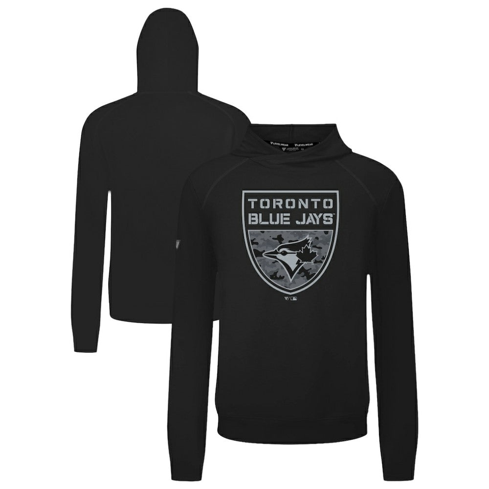 Toronto Blue Jays Levelwear Mandate Buckler Tri-Blend Pullover Hoodie - Black