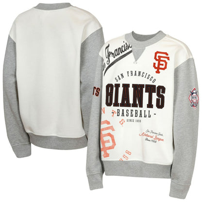 San Francisco Giants Outerstuff Youth Big League Power Hit Fleece Sweatshirt - Cream/Gray