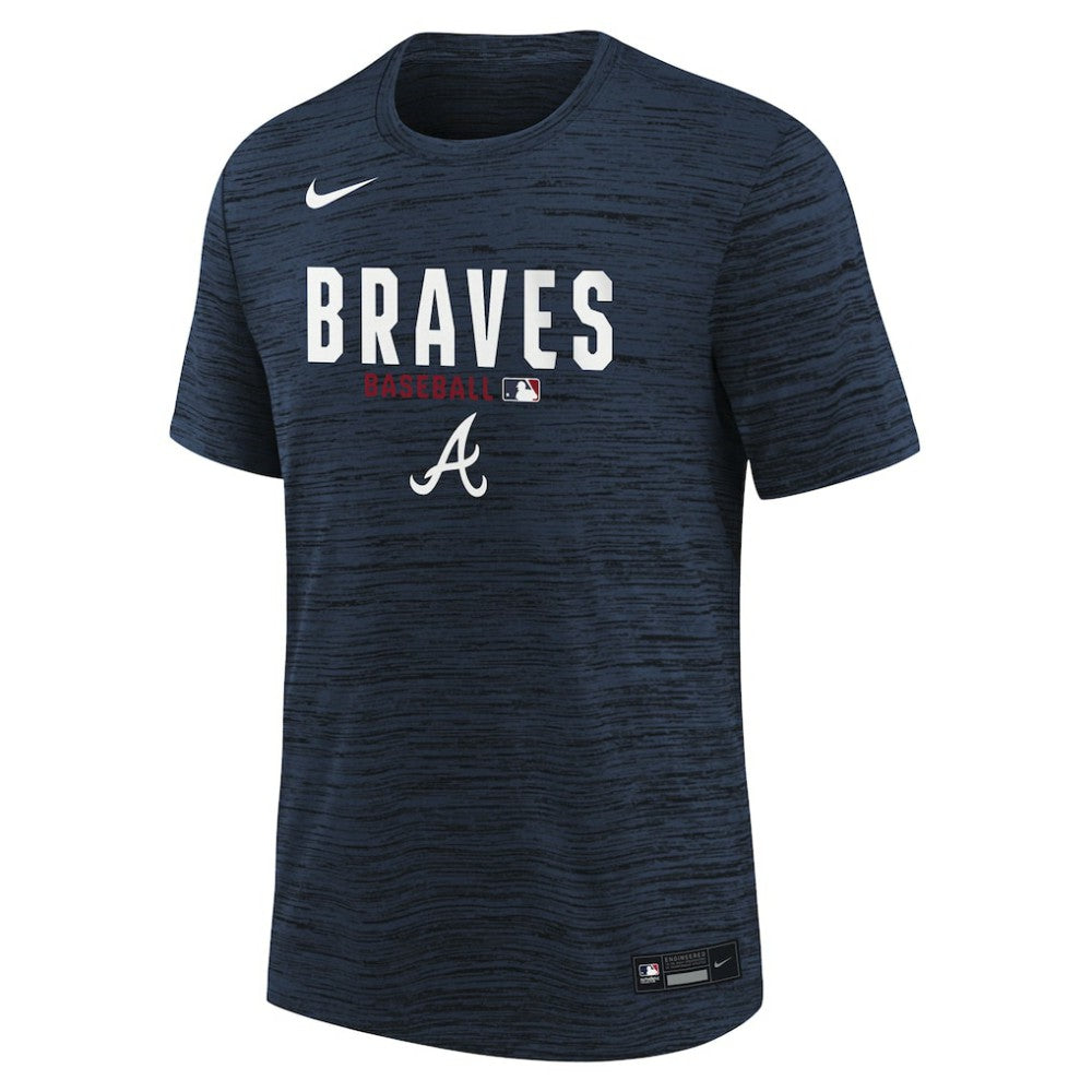 Atlanta Braves Youth Authentic Collection Velocity Dri-FIT T-Shirt - Navy | Nike