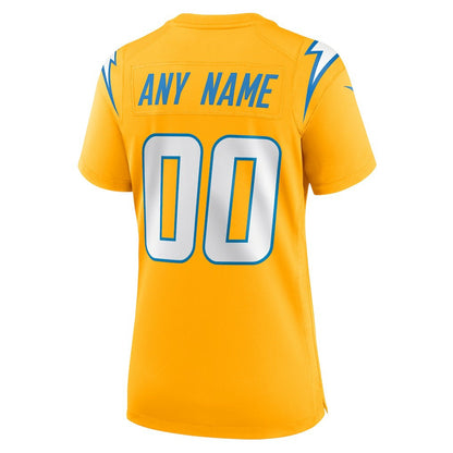 Los Angeles Chargers Women's Alternate Charger Power Game Custom Jersey - Gold | Nike online