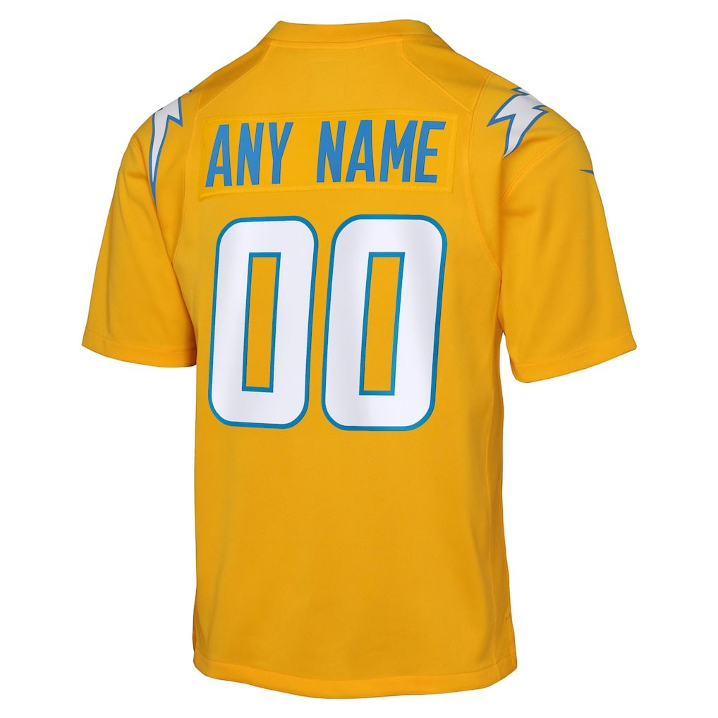Los Angeles Chargers Youth Alternate Charger Power Game Custom Jersey - Gold | Nike outlet