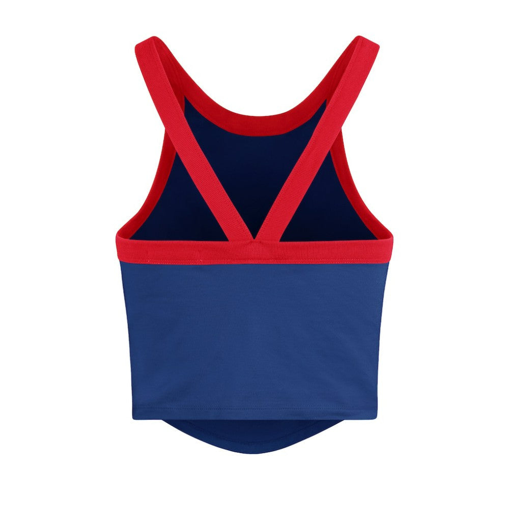 Chicago Cubs Women's Trendy Team Rally Sporty Cropped Racerback Tank Top - Royal | 47 brand