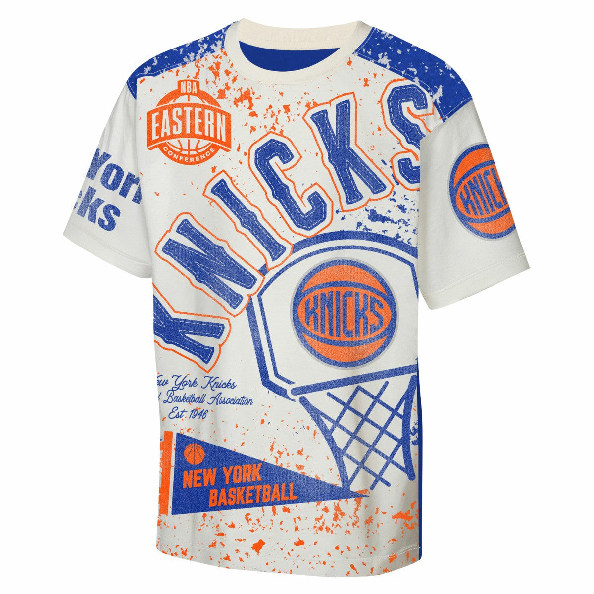 New York Knicks Outerstuff Youth Top Player All-Over-Print T-Shirt - Cream shop