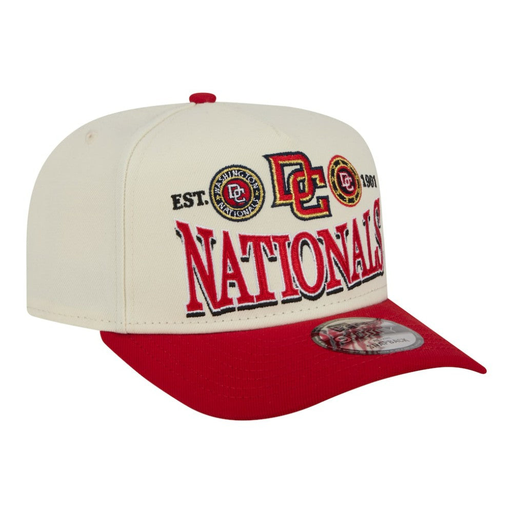 Washington Nationals Throwback Tri-Hit A-Frame 9FIFTY Adjustable Hat - Cream | New Era