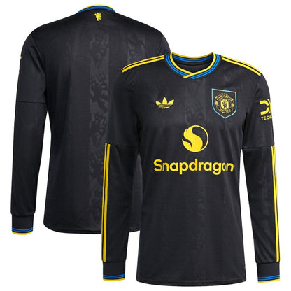 Manchester United 2025/26 Third Replica Long Sleeve Jersey - Black | Adidas for sale