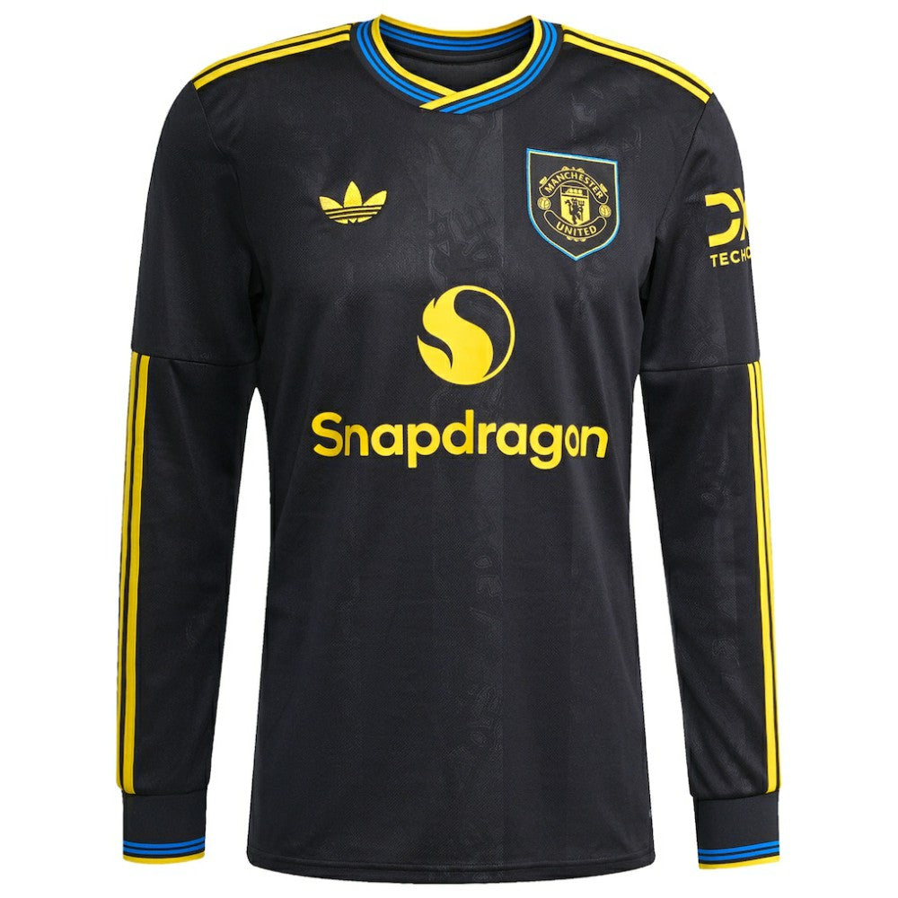 Manchester United 2025/26 Third Replica Long Sleeve Jersey - Black | Adidas for sale
