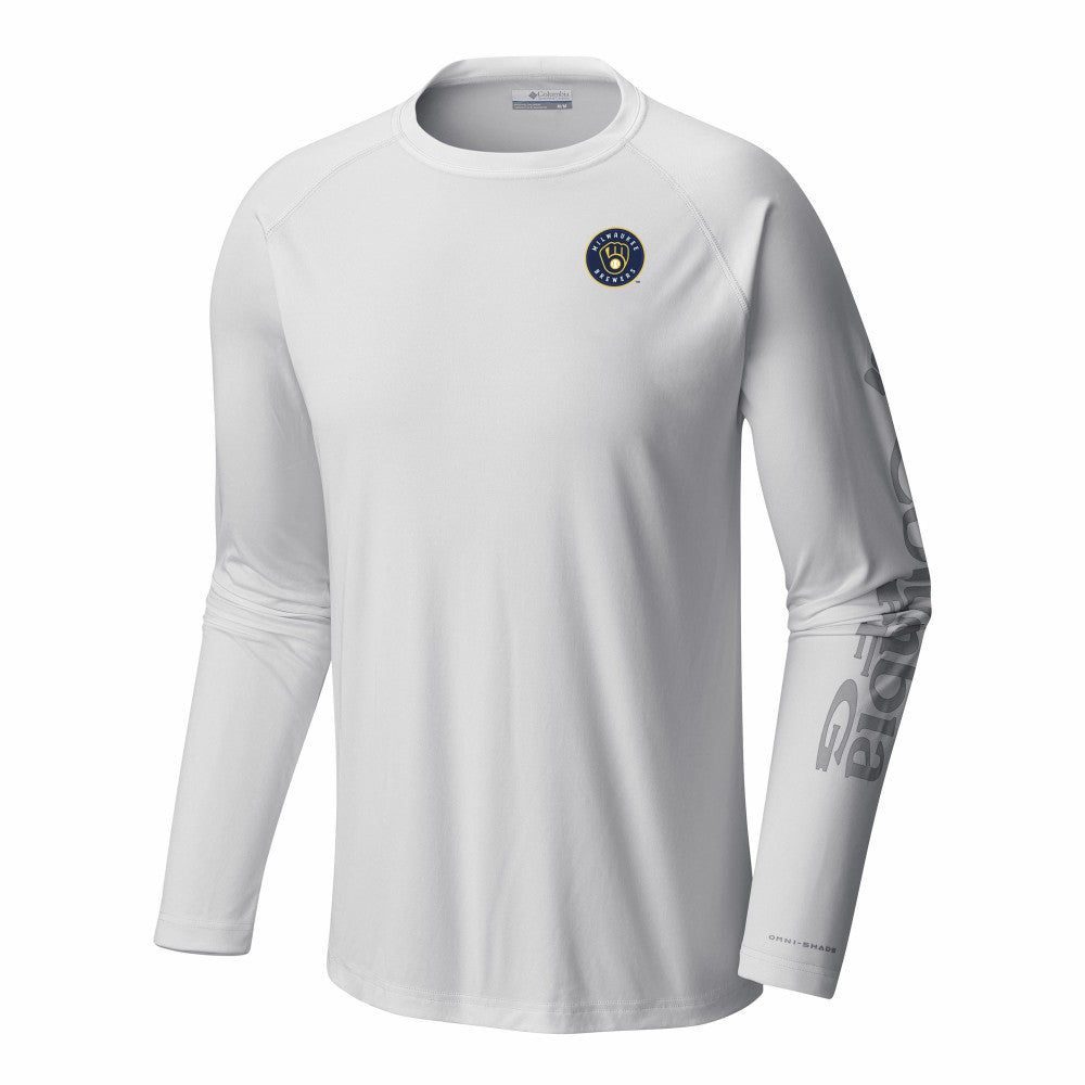 Milwaukee Brewers Terminal Tackle Long Sleeve Shirt - White | Columbia