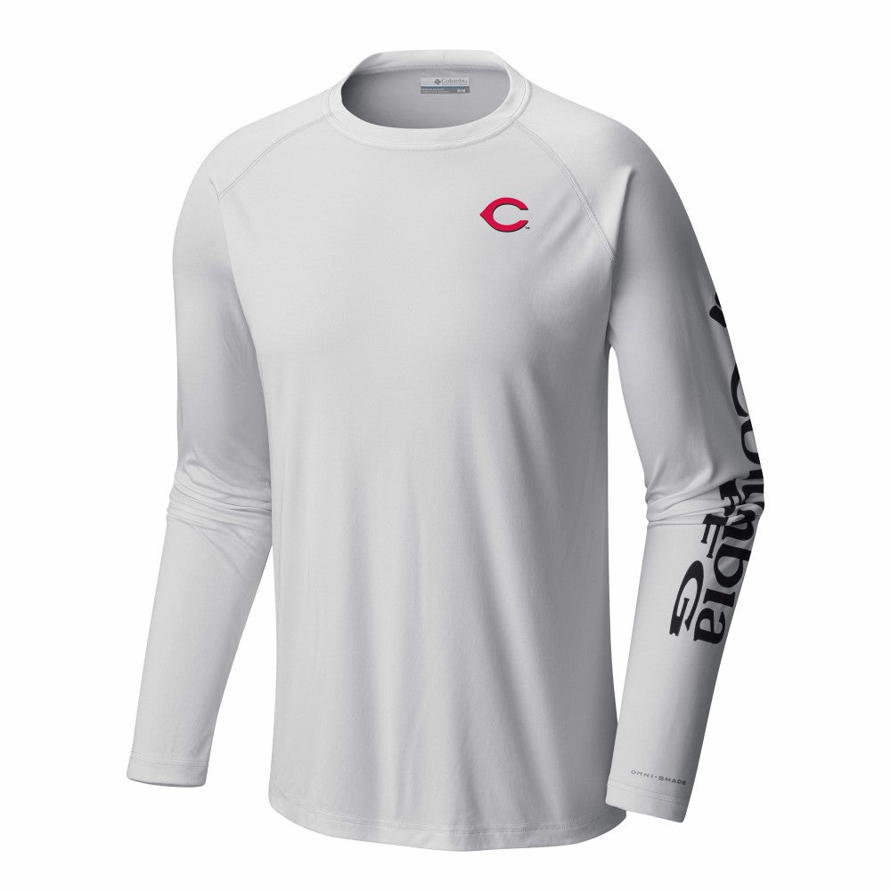 Cincinnati Reds Terminal Tackle Long Sleeve Shirt - White | Columbia