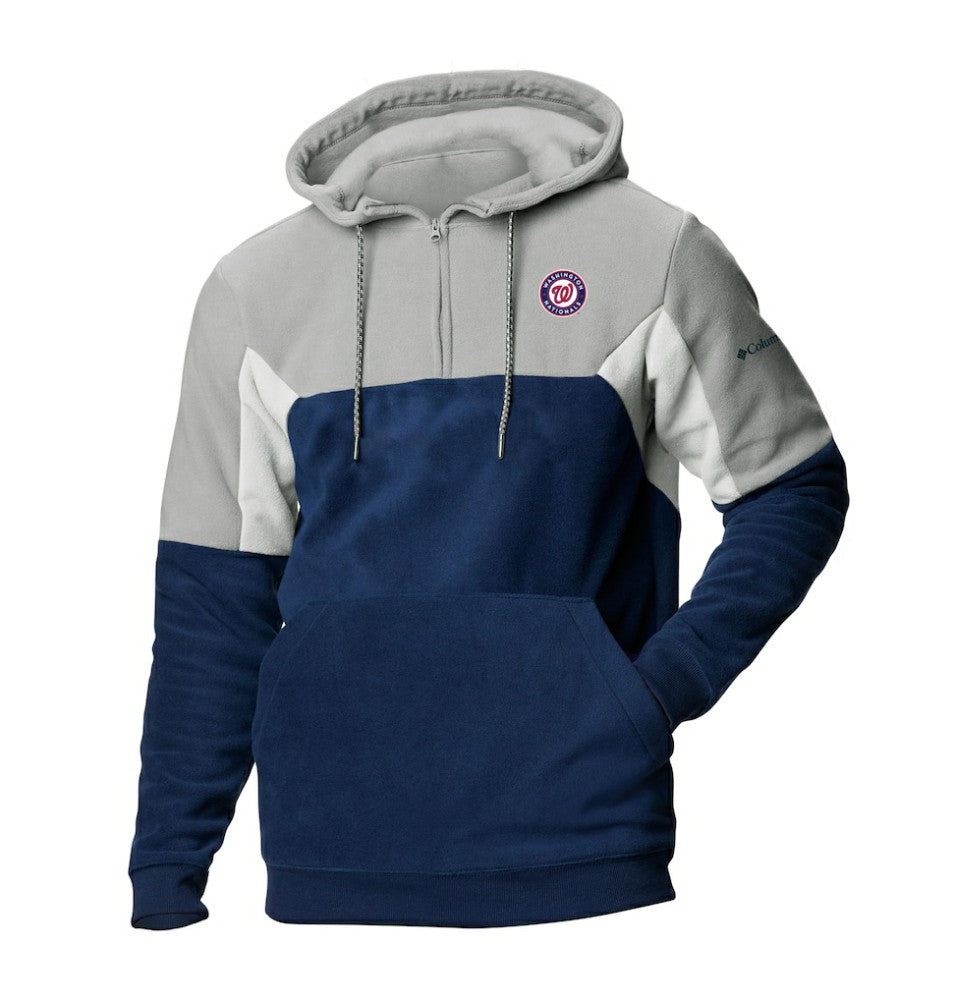 Washington Nationals Men's Lodge Fleece Quarter-Zip Hoodie - Navy | Columbia
