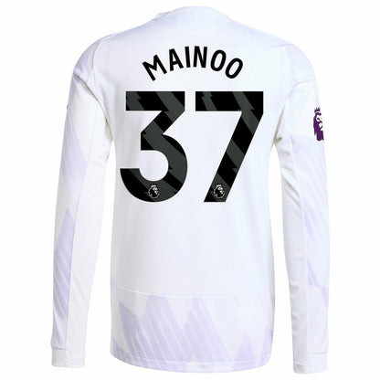 Kobbie Mainoo Manchester United 2025/26 Away Long Sleeve Player Jersey - White | Adidas for sale