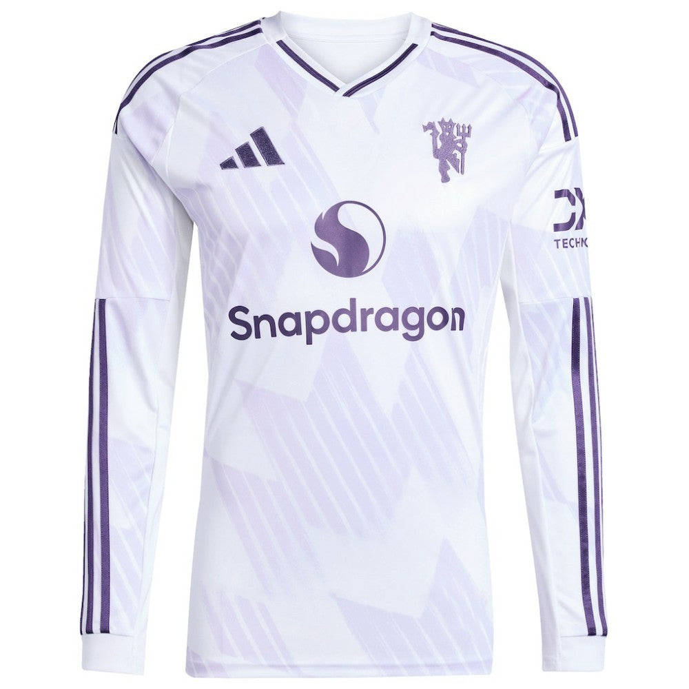 Bruno Fernandes Manchester United 2025/26 Away Replica Long Sleeve Player Jersey - White | Adidas on sale