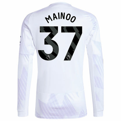 Kobbie Mainoo Manchester United 2025/26 Away Replica Long Sleeve Player Jersey - White | Adidas outlet