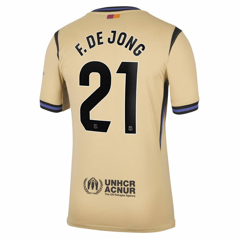 Frenkie de Jong Barcelona 2025/26 Away Stadium Replica Jersey - Gold | Nike online