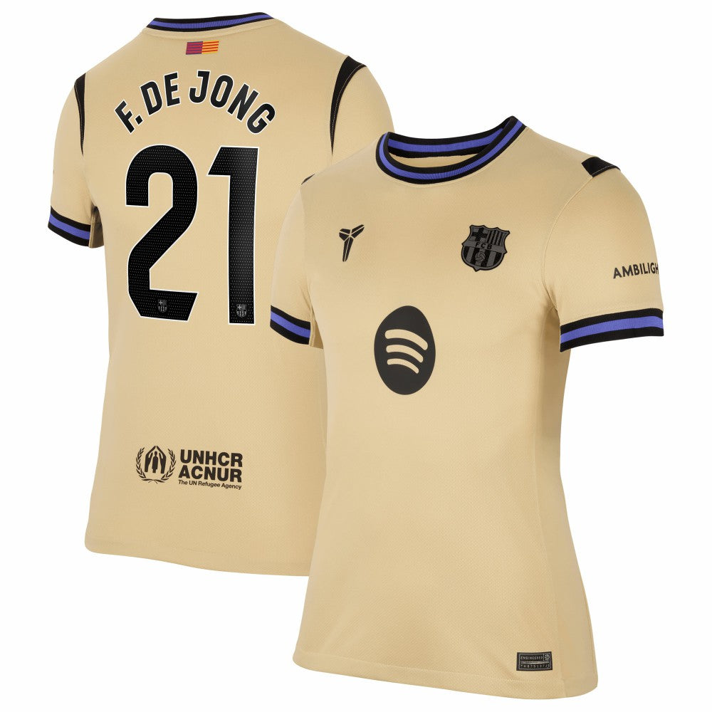 Frenkie de Jong Barcelona Women's 2025/26 Away Stadium Replica Jersey - Gold | Nike cheap