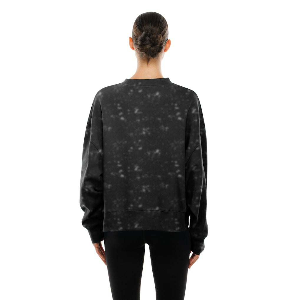 Chicago Bulls Women's Throwback Collection Mineral Wash Crewneck Sweatshirt - Black | New Era sale