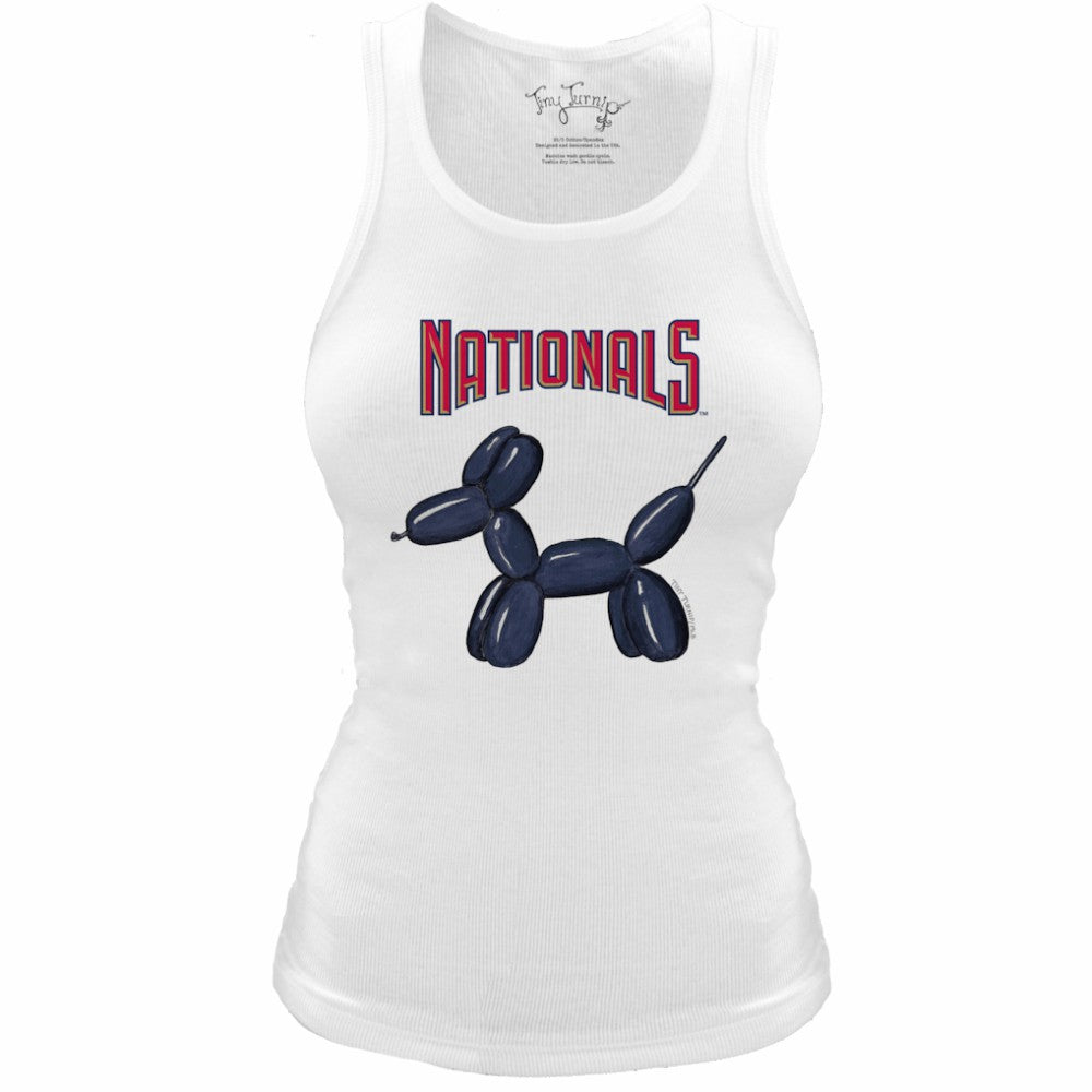 Washington Nationals Tiny Turnip Women's Fitted Balloon Dog Tri-Blend Tank Top - White
