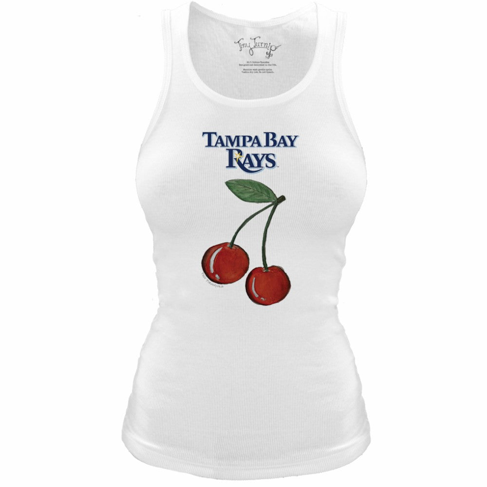 Tampa Bay Rays Tiny Turnip Women's Fitted Cherries Tri-Blend Tank Top - White